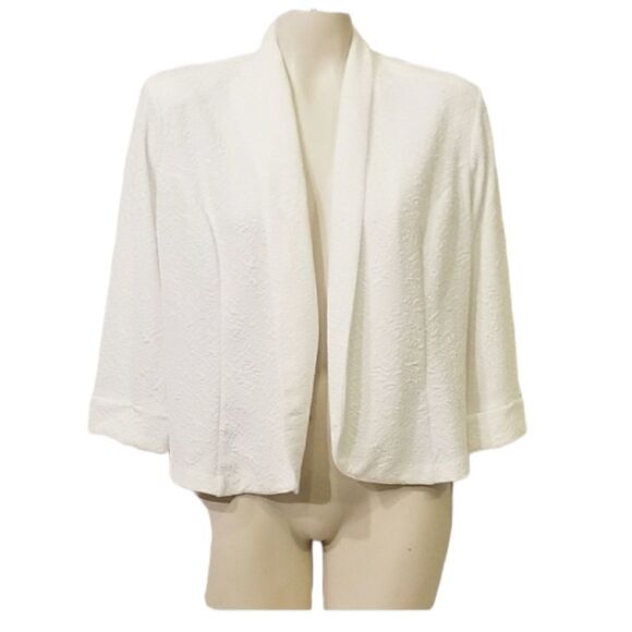 PerSeption White Open Front Cardigan NWT Size PL - Picture 1 of 6